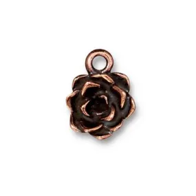 12mm Antique Copper Succulent Charm by TierraCast