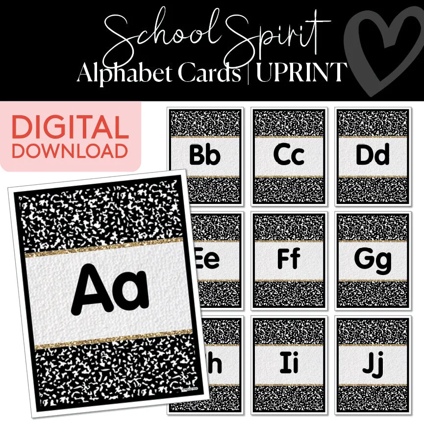 Alphabet Cards | School Spirit | Printable Classroom Decor | Schoolgirl Style