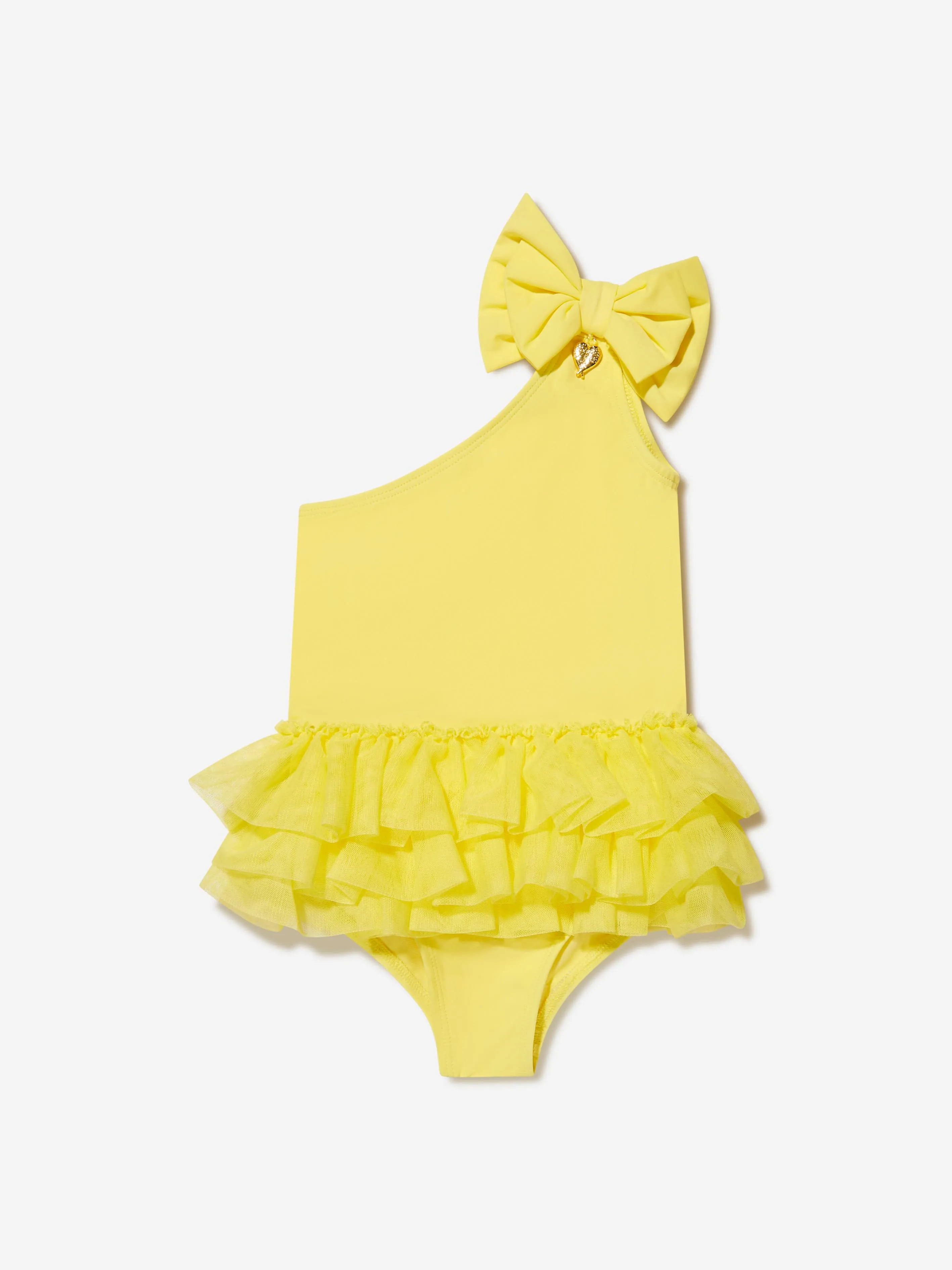 Angels Face Girls One Shoulder Galina Swimsuit in Yellow