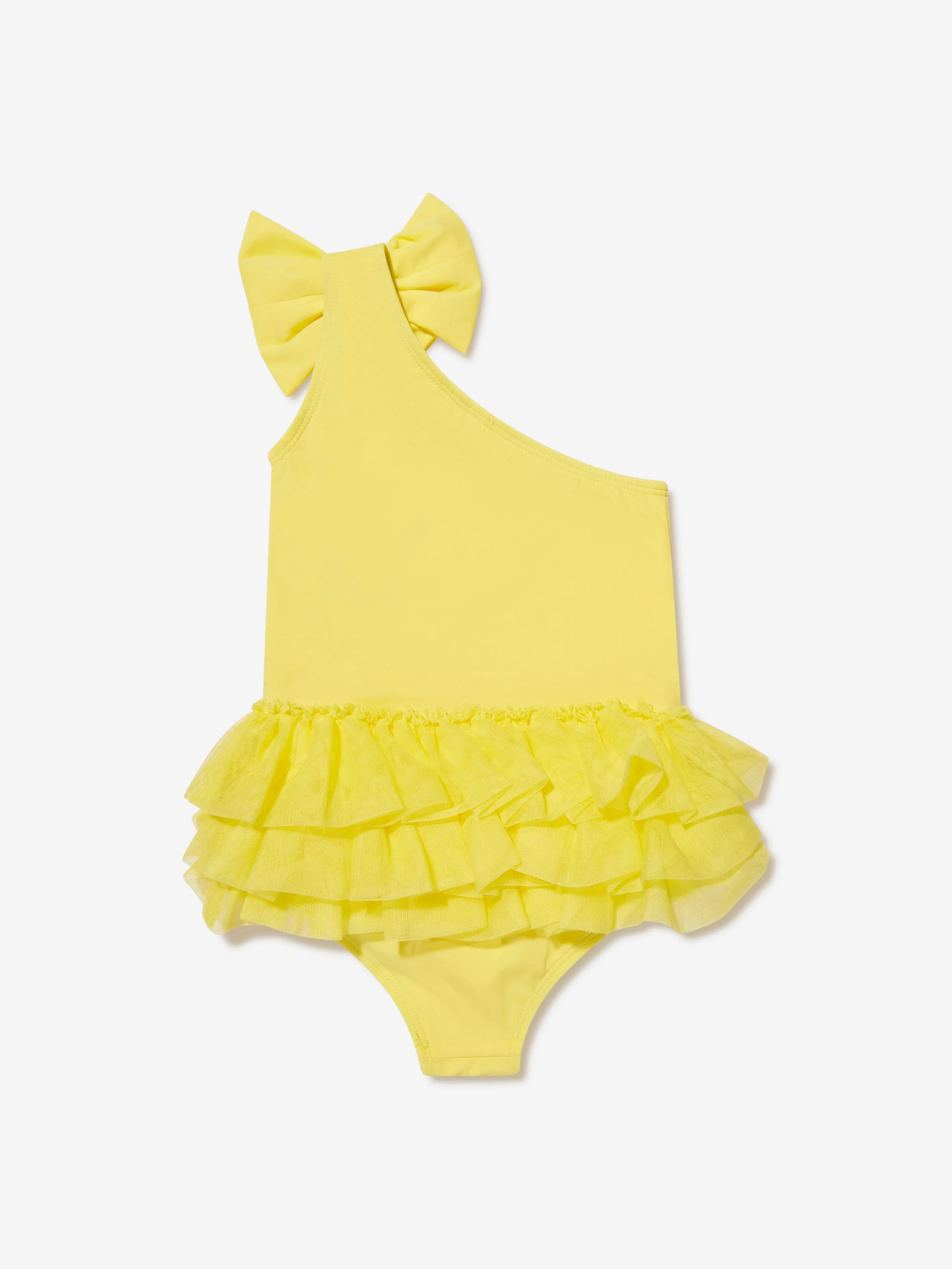 Angels Face Girls One Shoulder Galina Swimsuit in Yellow