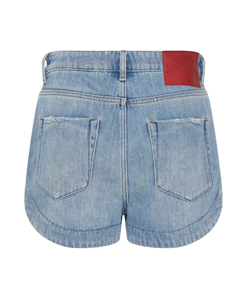 ASH BLUE TAILORED OUTLAWS MID LENGTH DENIM SHORT