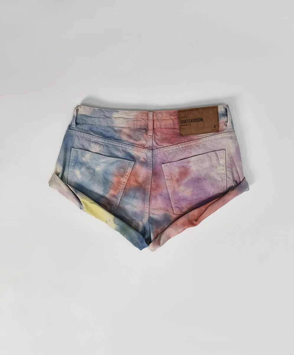 Bandits Low Waist Denim Shorts - Rainbow