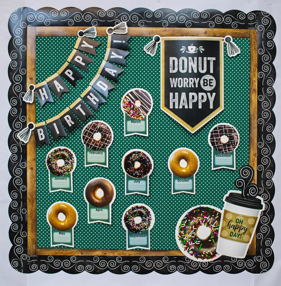 Birthday Bulletin Board Set | Industrial Café | Schoolgirl Style | UPRINT