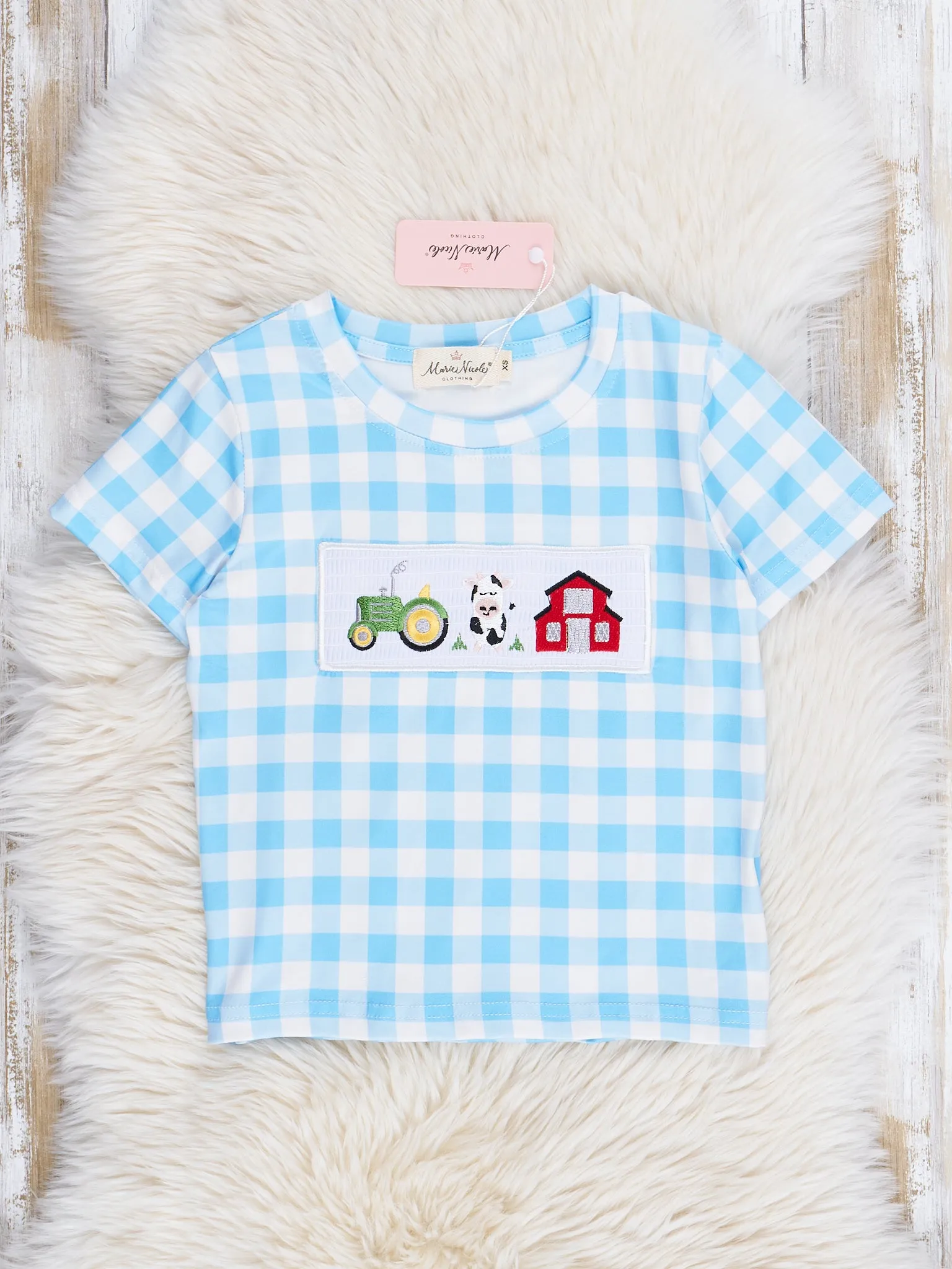 Blue Gingham Farm Life Shirt