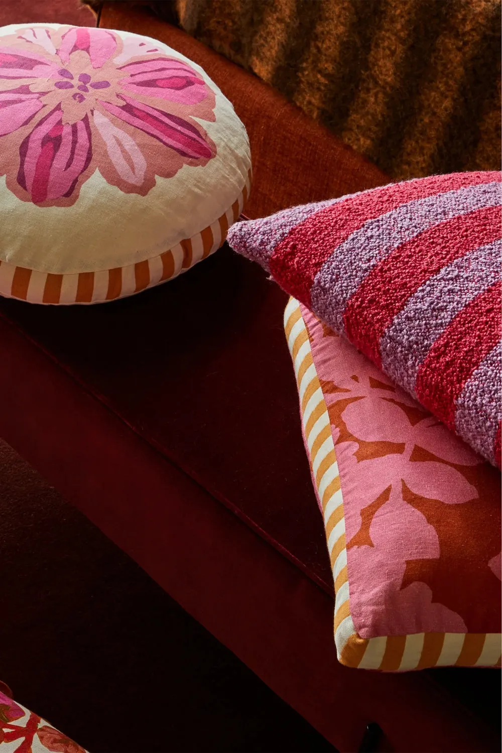 BONNIE AND NEIL CARMINE PINK CUSHION 50CM