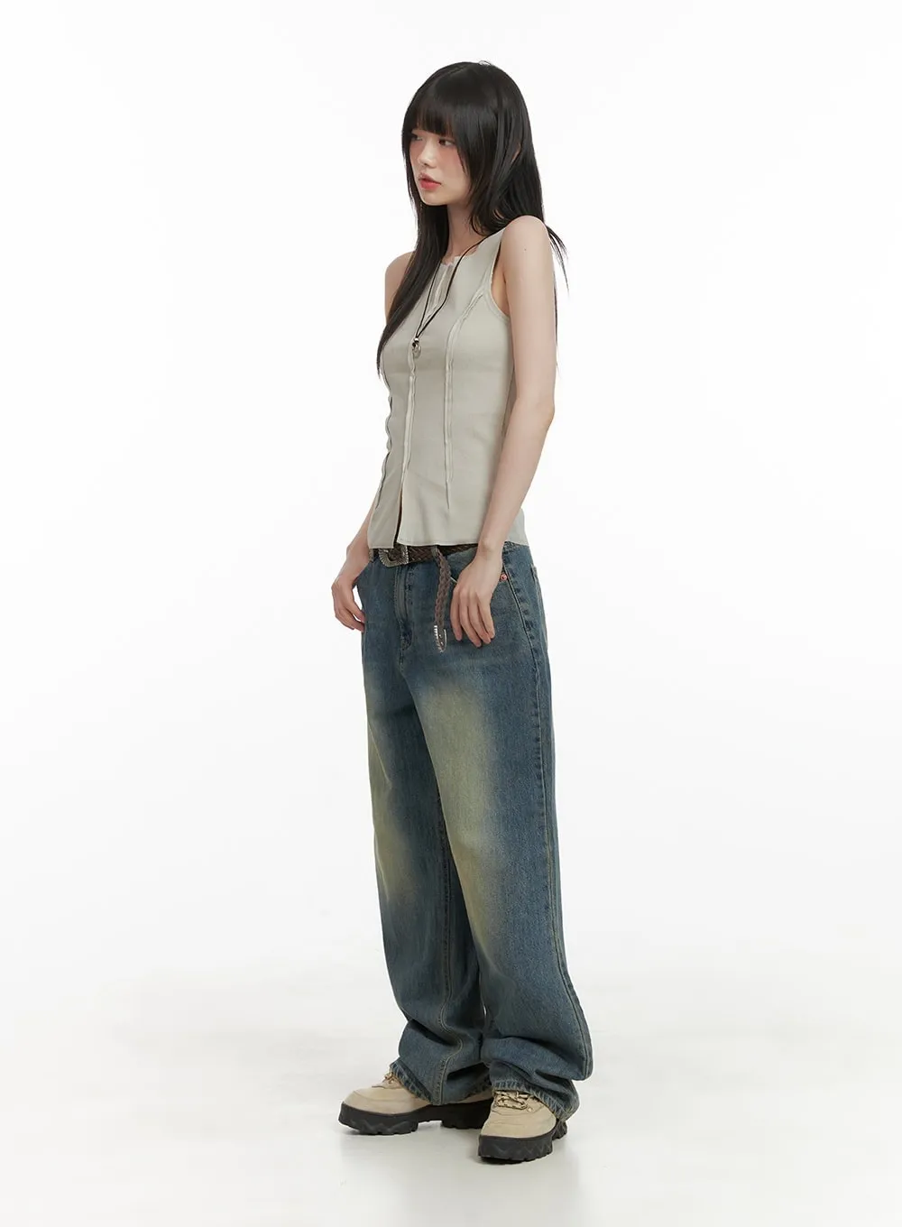 Breezy Wide-Fit Baggy Jeans CY414