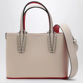 CABATA IVORY LEATHER MINI TOTE BAG WITH SPIKES