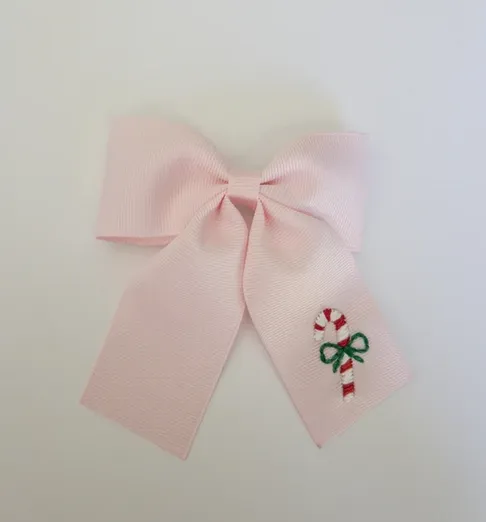 Candy Cane Monogram Bow