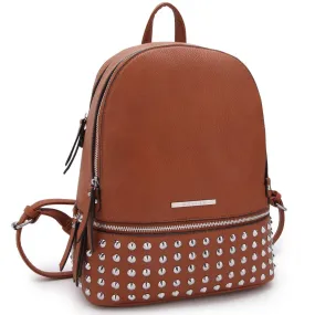 Dasein Medium Faux Leather Spiked Studded Backpack