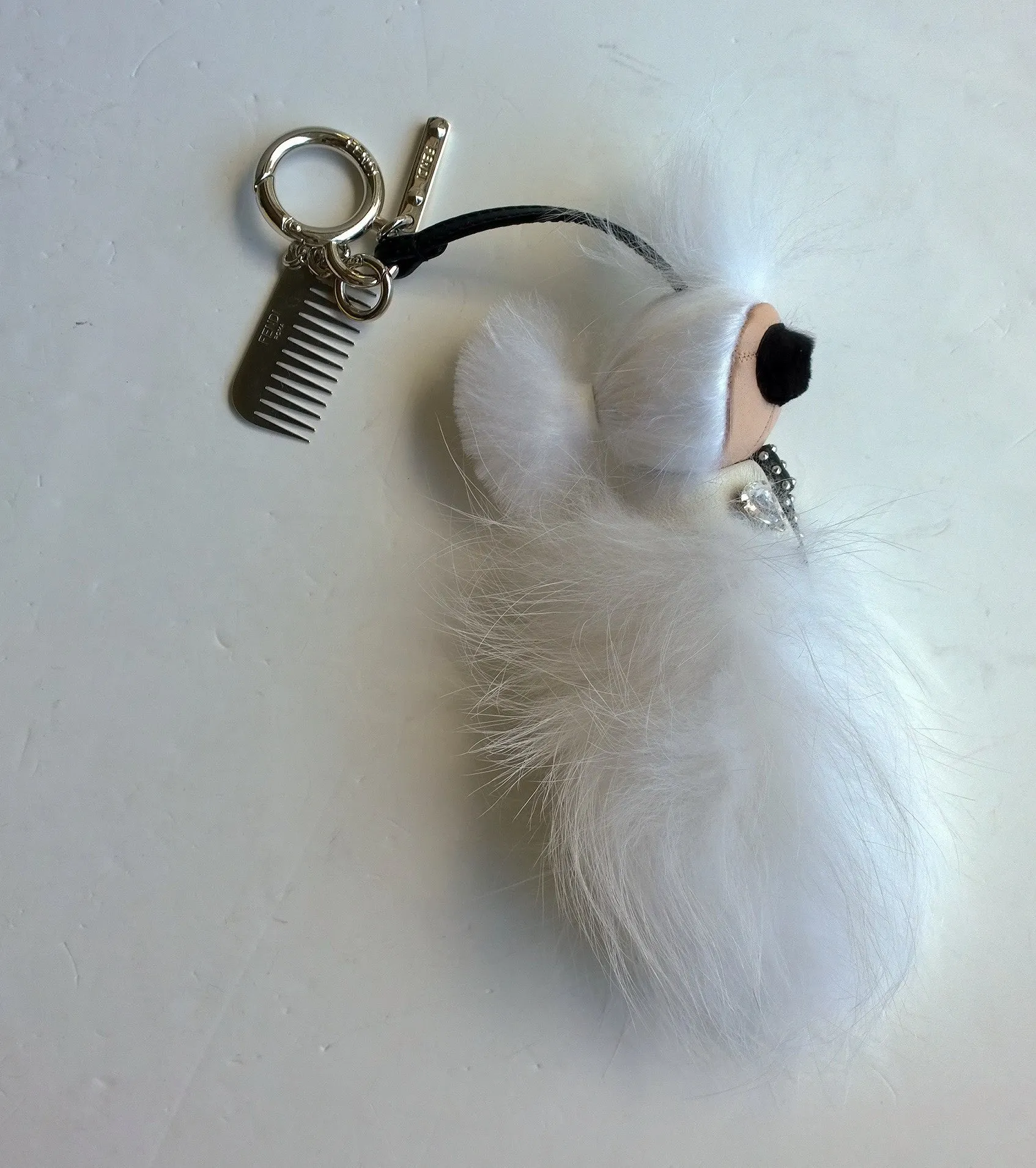 Fendi Mini Karlito Snow White with Silver Comb