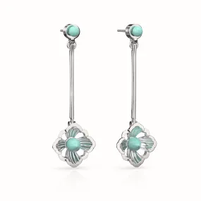 Forbidden Spring Drop Earrings - Sterling Silver - Amazonite