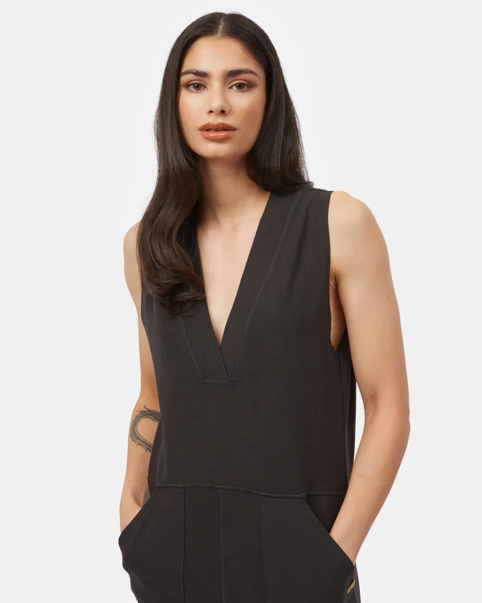 French Terry V-Neck Jumpsuit