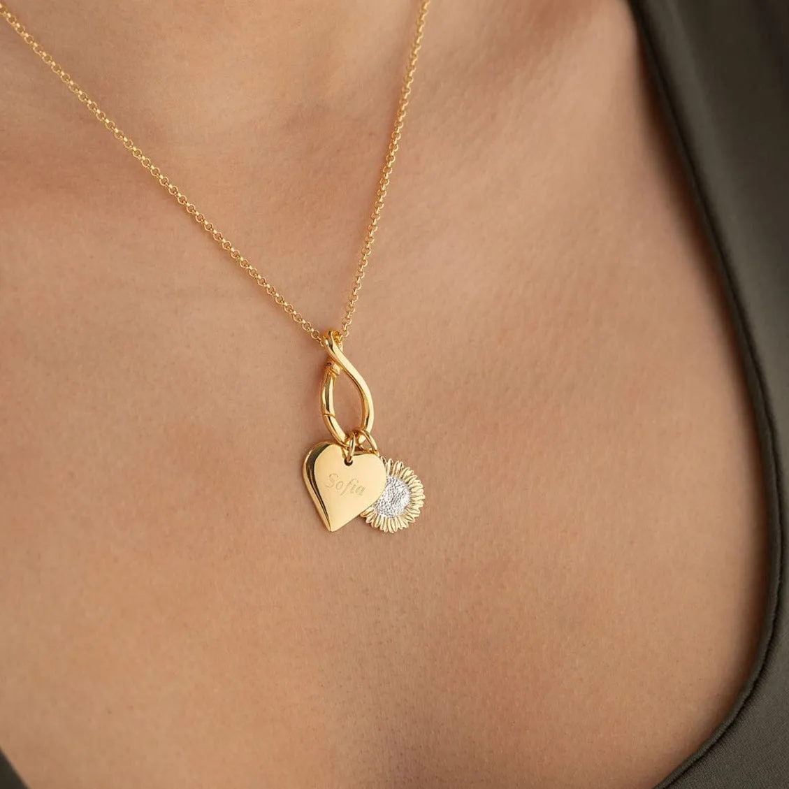 Gold Plated Infinity Charm Collector Necklace