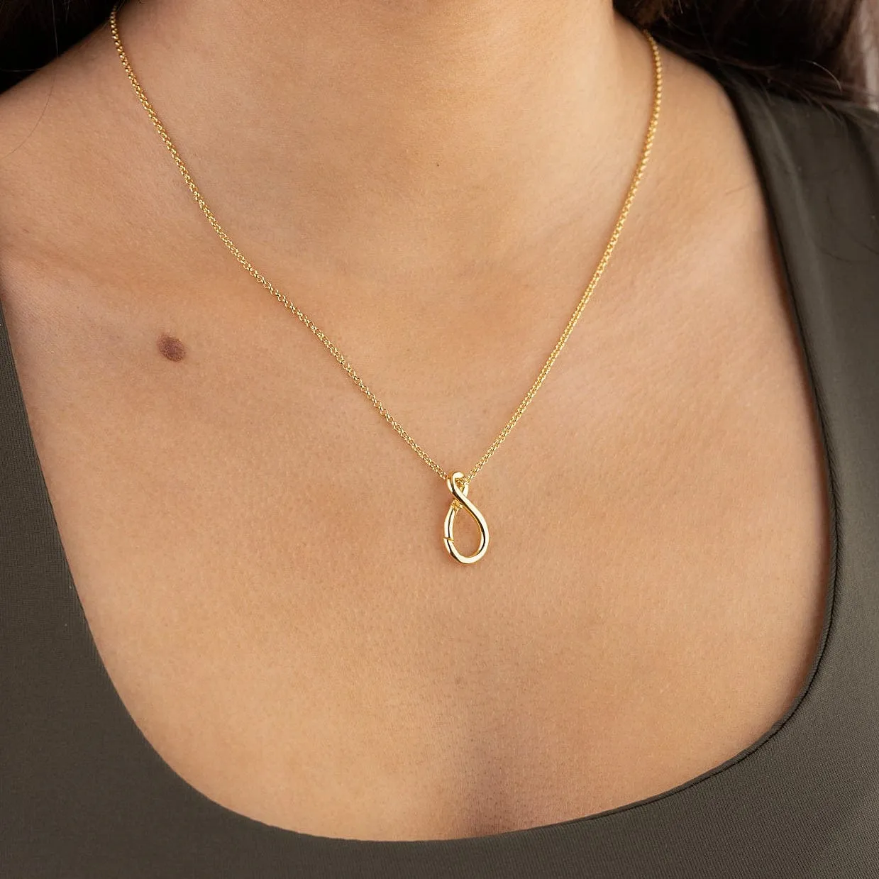 Gold Plated Infinity Charm Collector Necklace