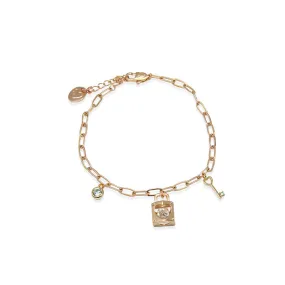 Heart Lock Charm Bracelet