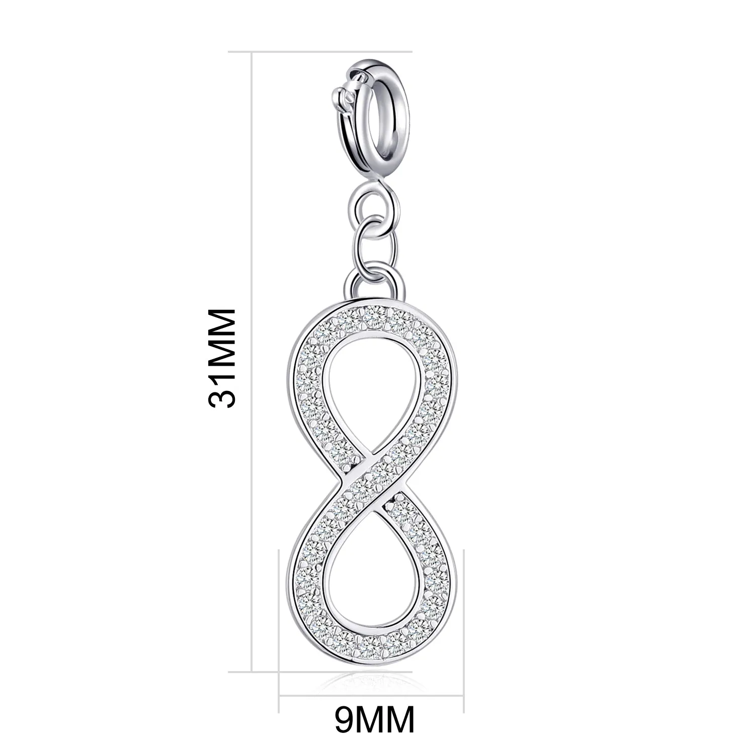 Infinity Charm Created with Zircondia® Crystals