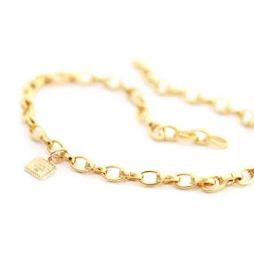 Infinity Link Charm Necklace, Slim Solid Gold