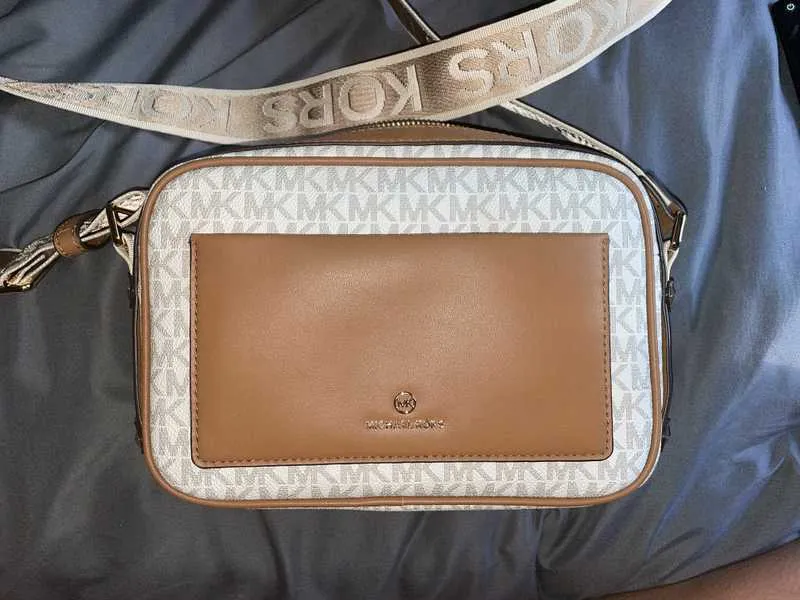 Maeve Large Logo and Faux Leather Crossbody Bag