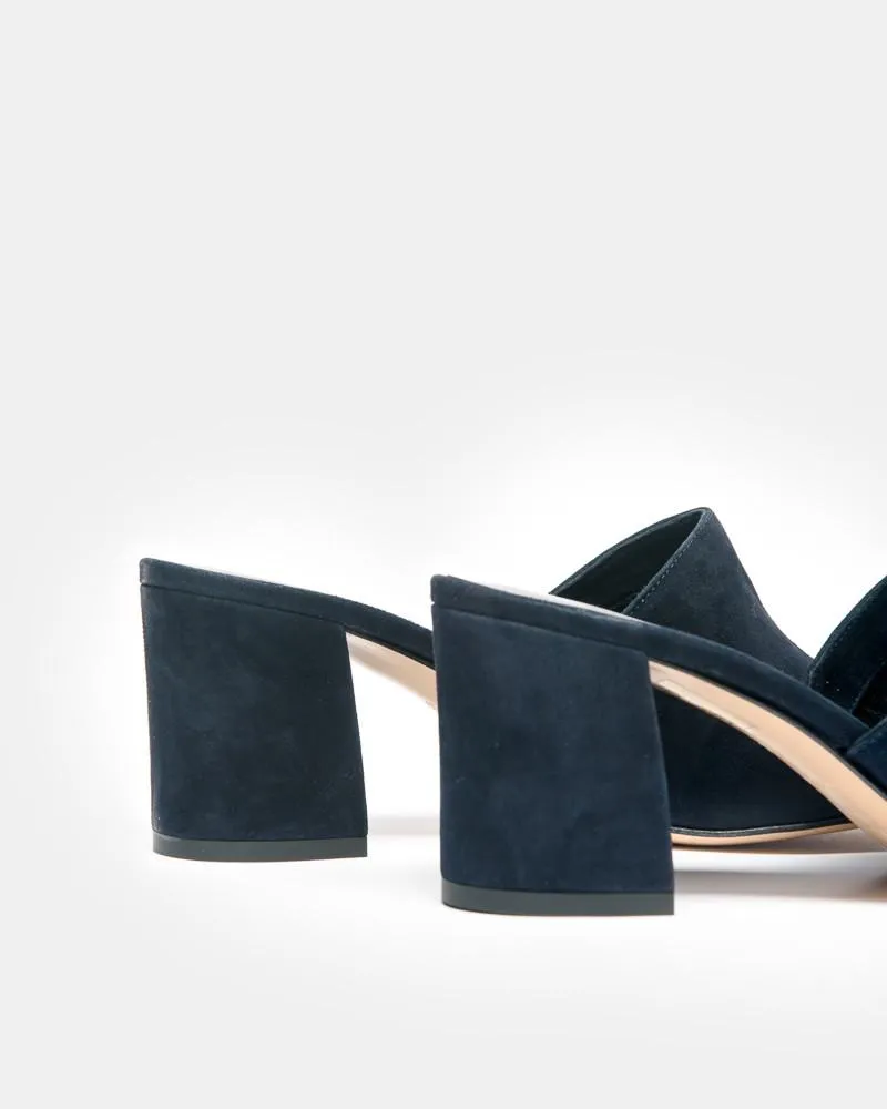 Mar Mule in Navy Suede