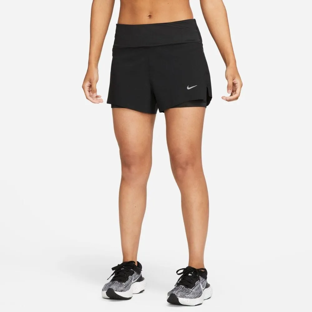 Nike Women's Dri-FIT Swift Mid-Rise 3" 2-in-1 Running Shorts with Pockets