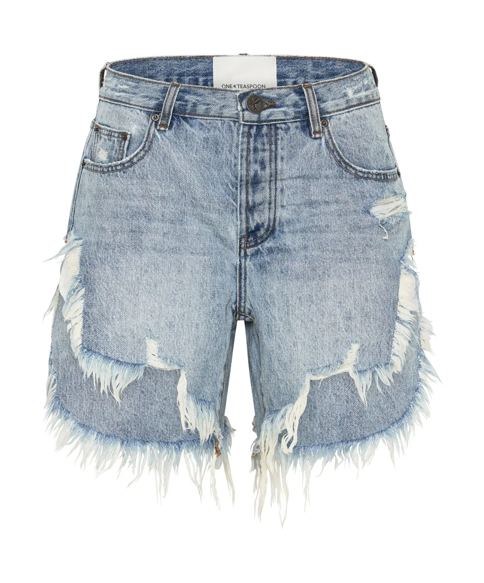 SALTY DOG FRANKIES LONG LENGTH DENIM SHORTS