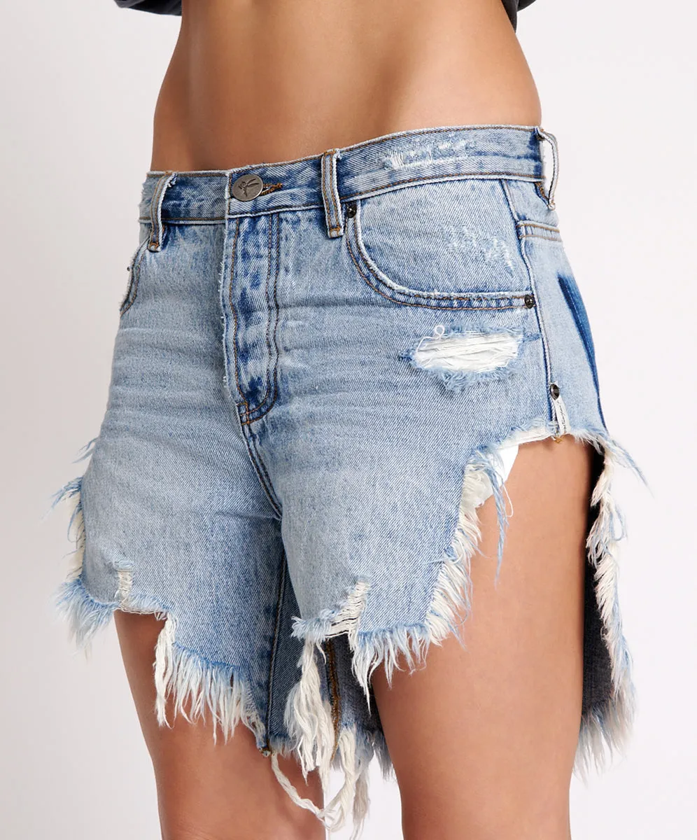 SALTY DOG FRANKIES LONG LENGTH DENIM SHORTS