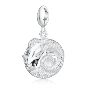 Silver Aries Zodiac Charm