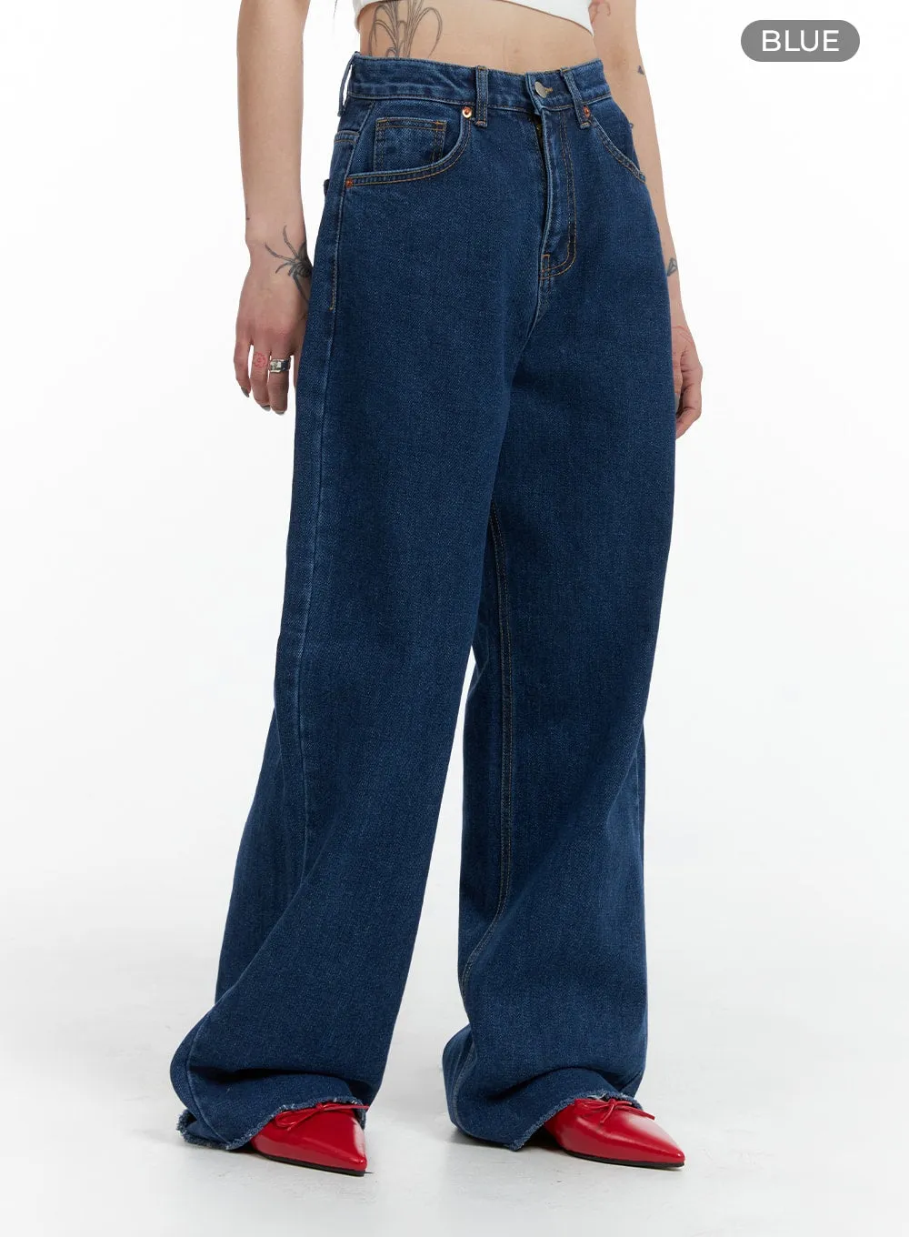 Straight Fit Blue Jeans IF423