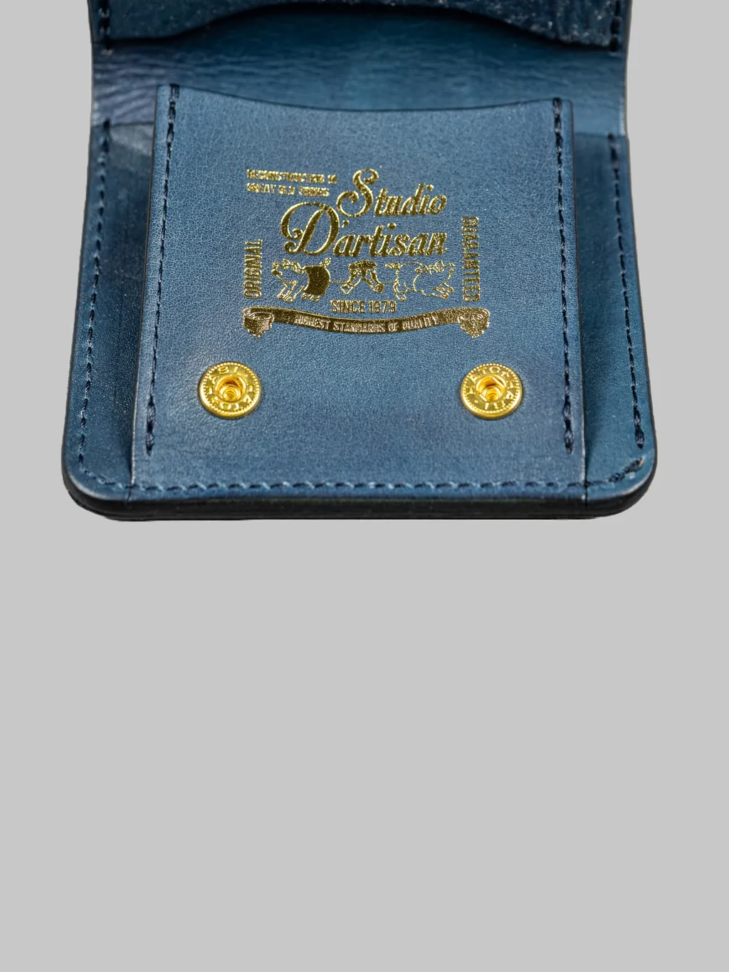 Studio D'artisan Indigo Leather Mini Wallet