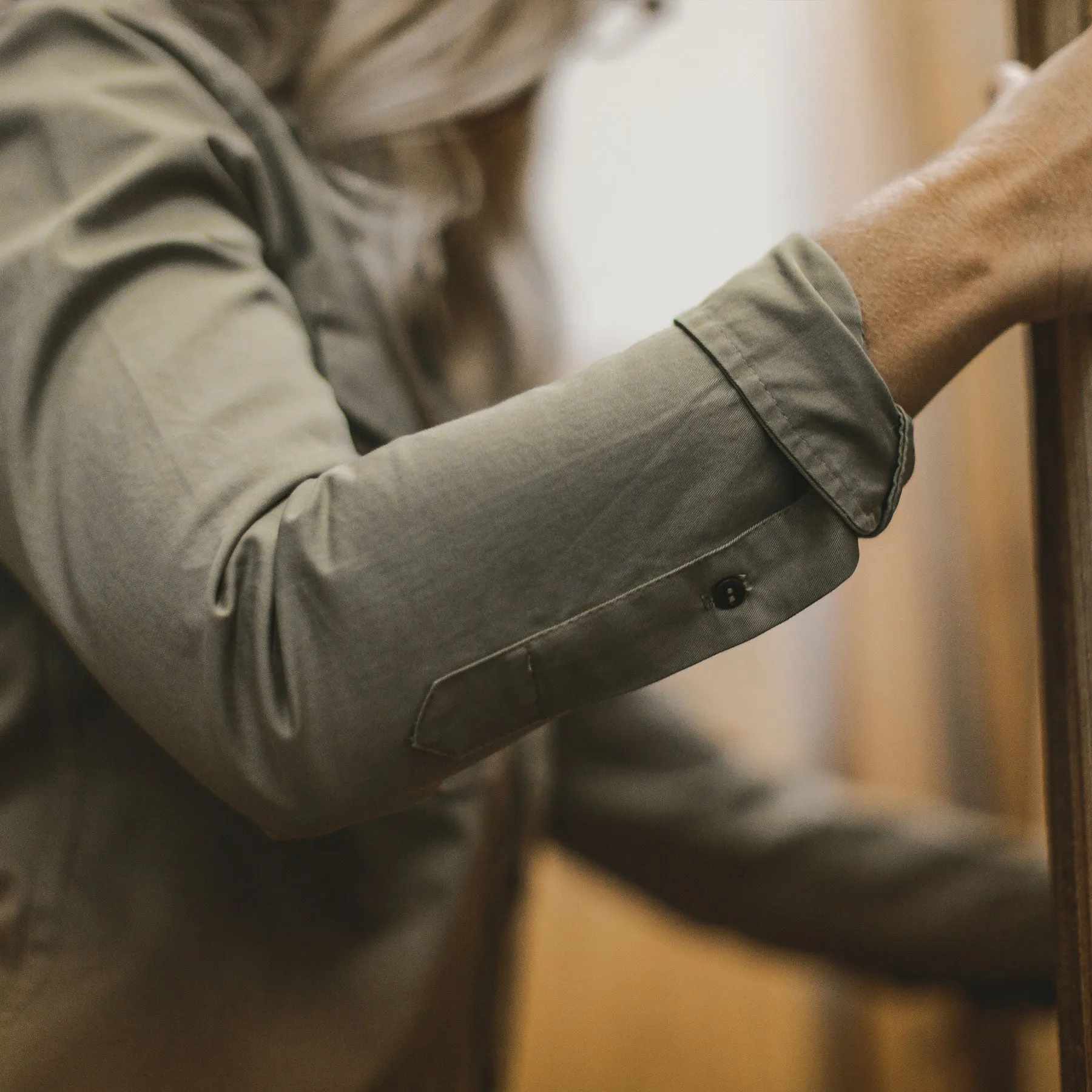 The Andie Shirt in Tan Twill