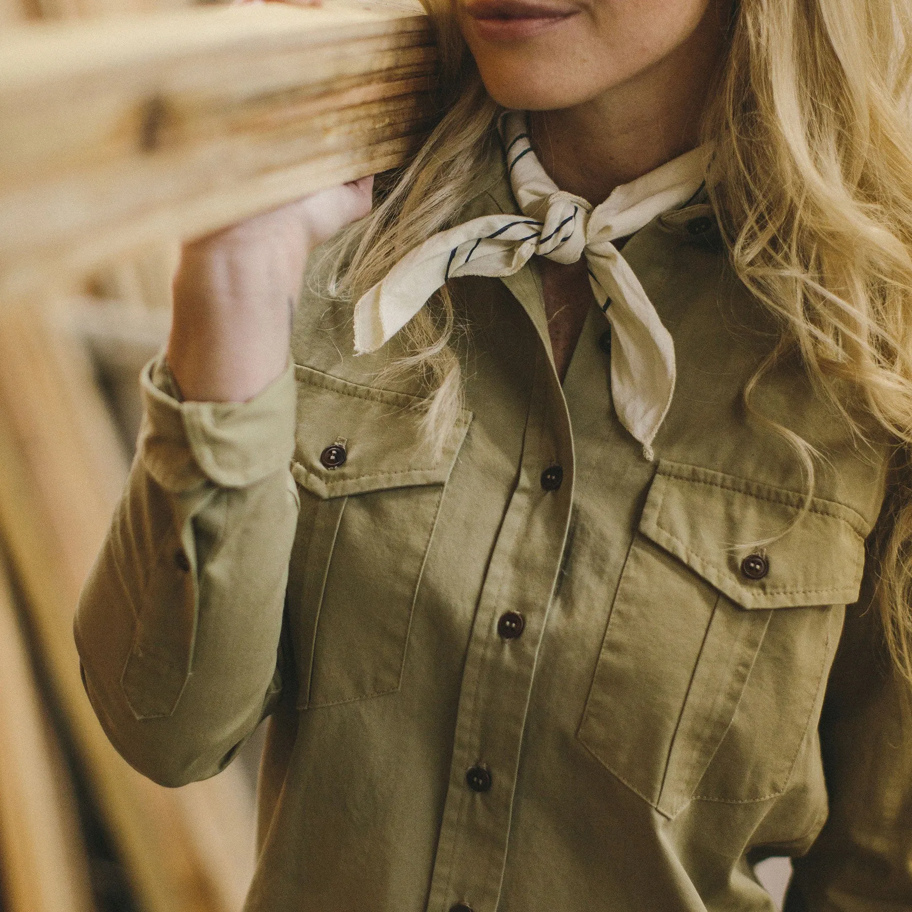 The Andie Shirt in Tan Twill