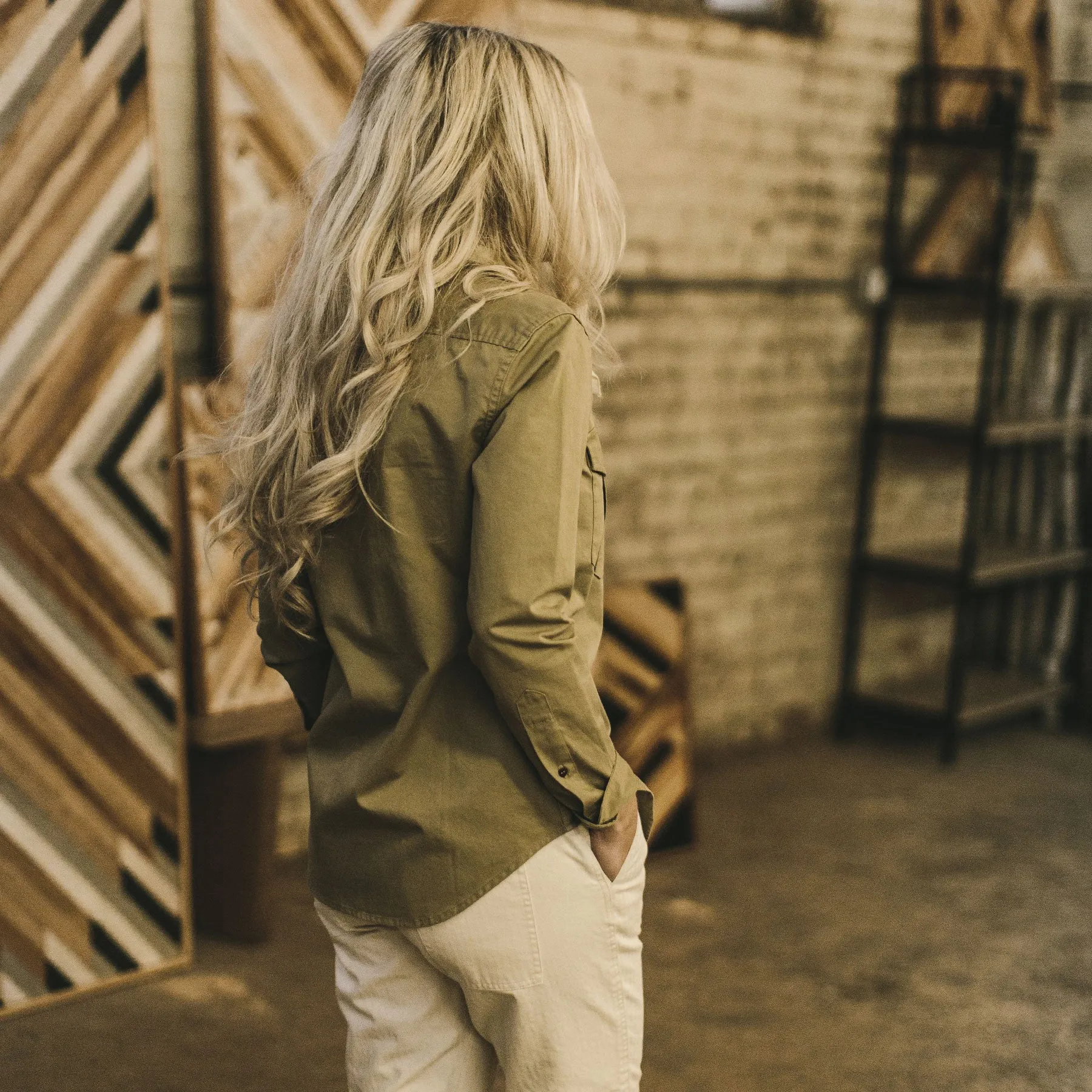 The Andie Shirt in Tan Twill