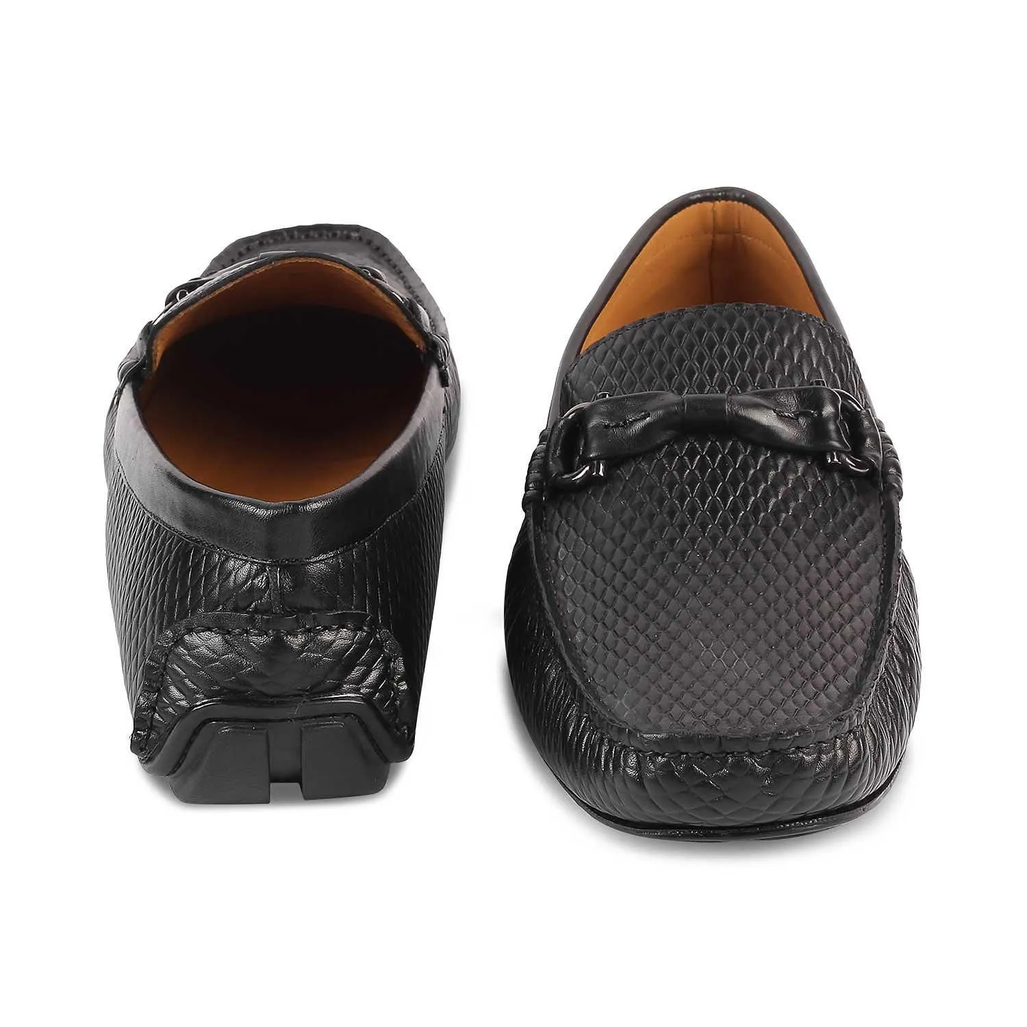 The Cover Black Men's Leather Driving Loafers Tresmode