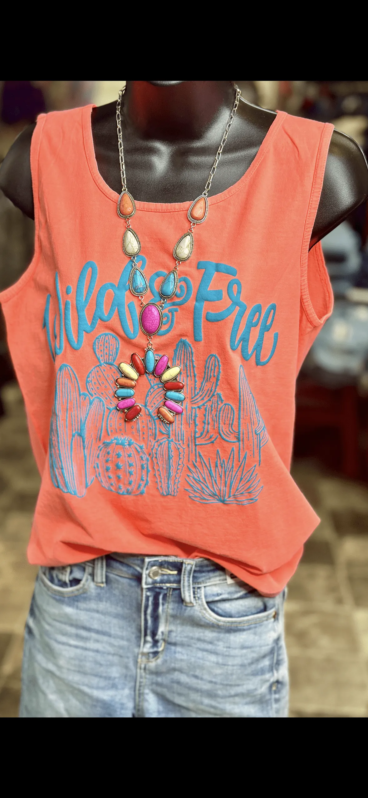 The Summer Coral Wild West Cactus Tank