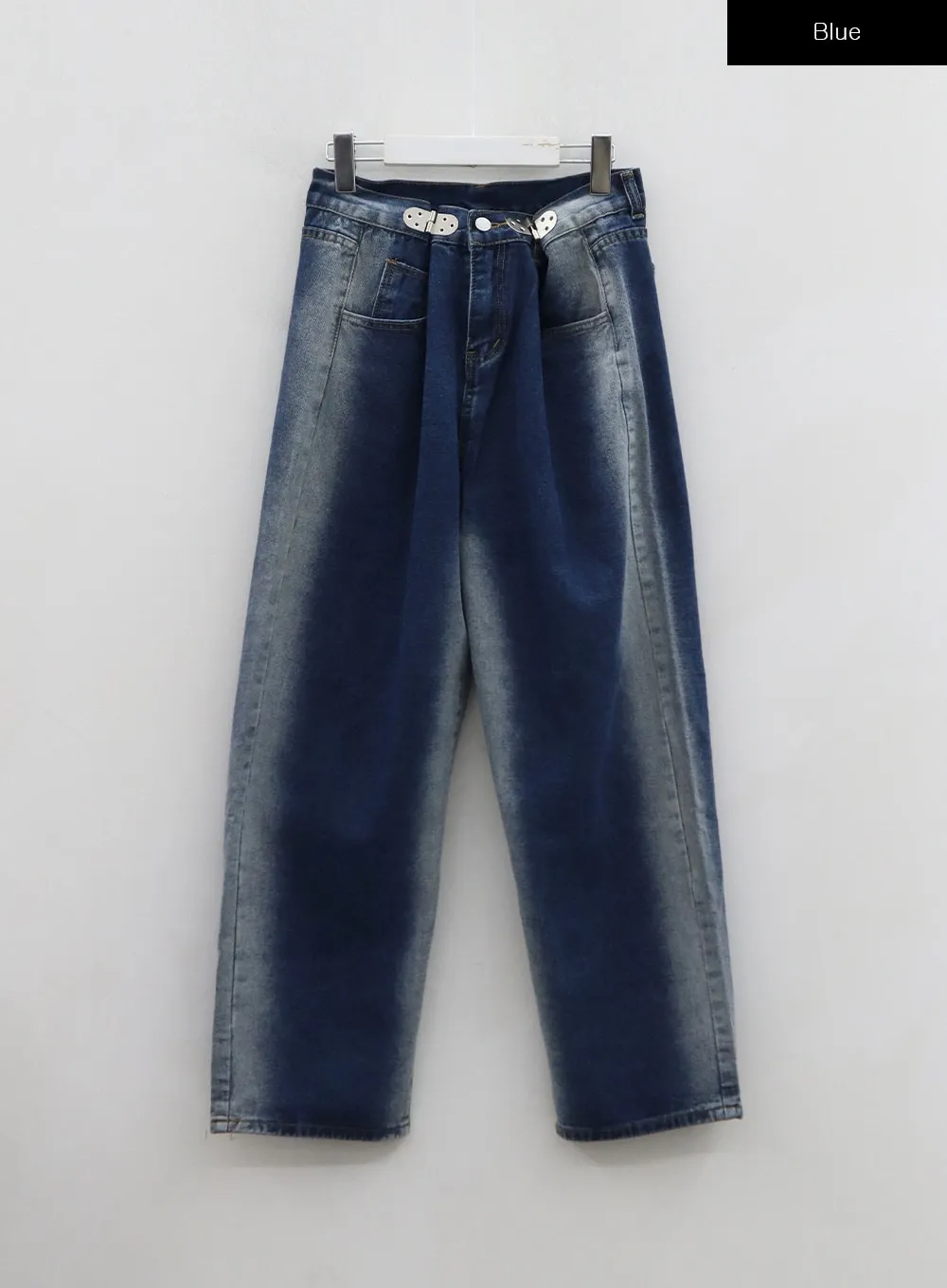 Two Tone Washing Maxi Denim Pants BO24