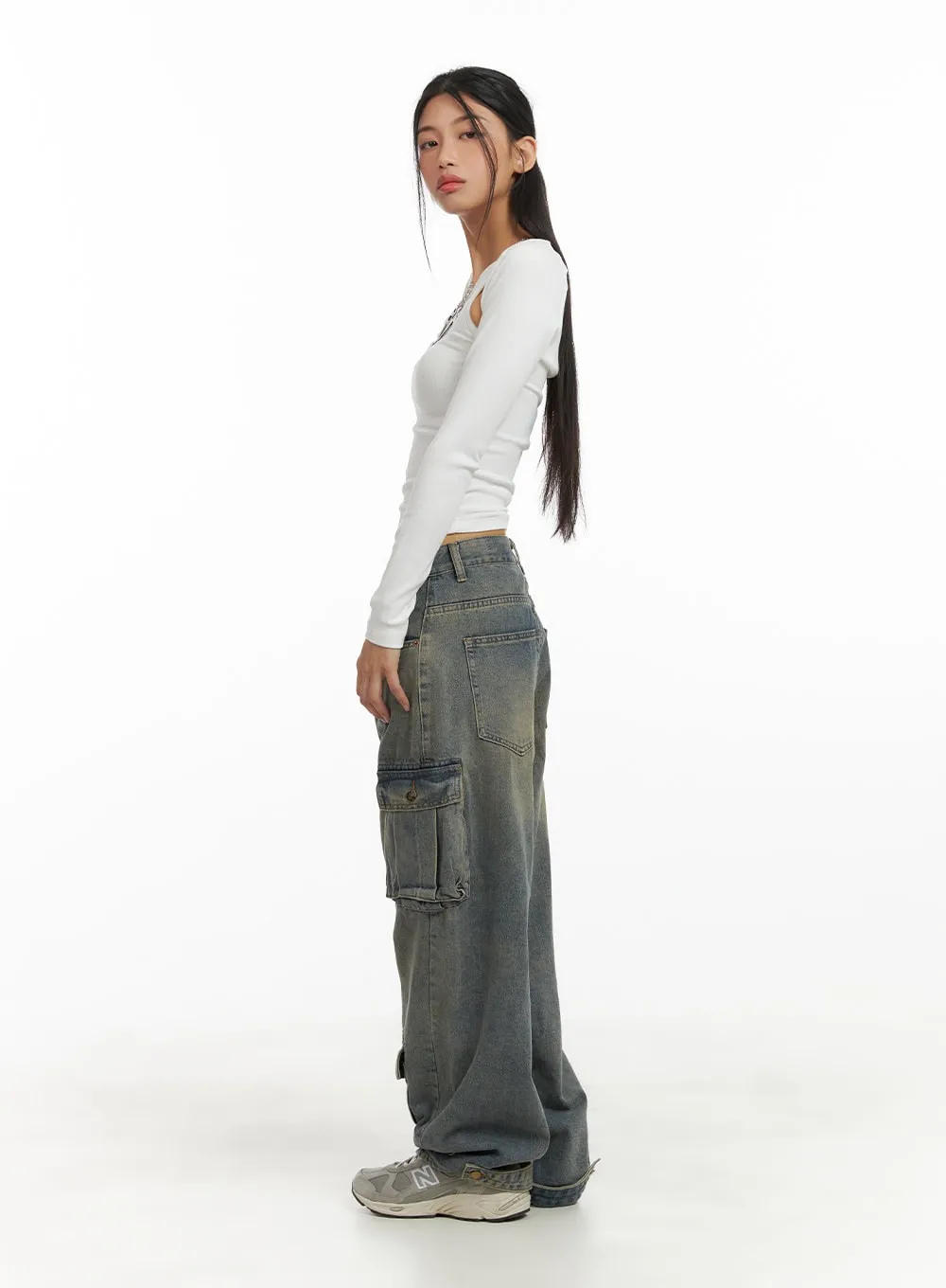 Urban Washed Baggy Cargo Pants CA424