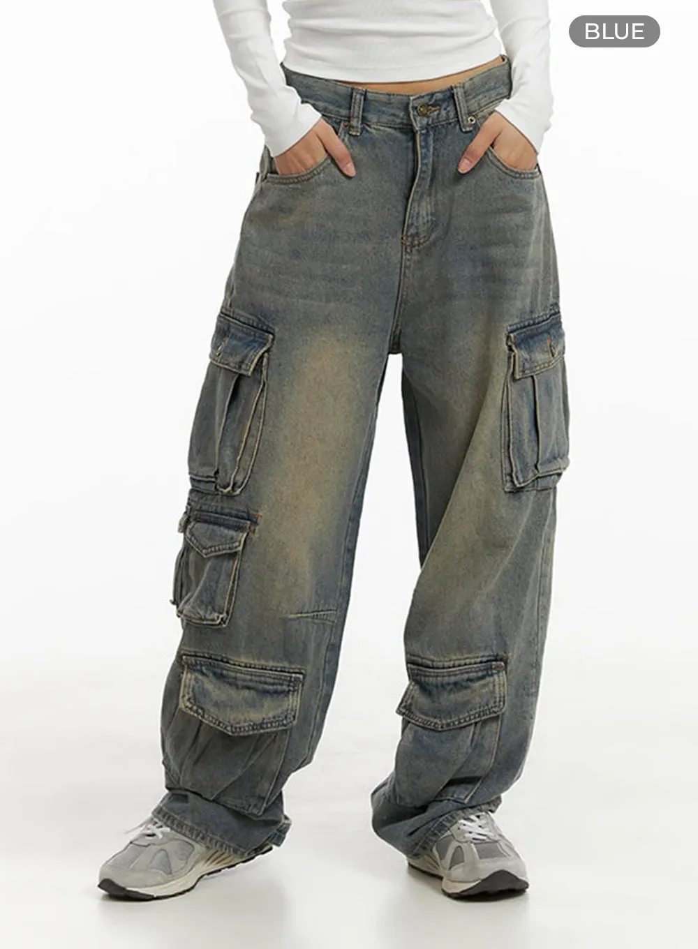 Urban Washed Baggy Cargo Pants CA424