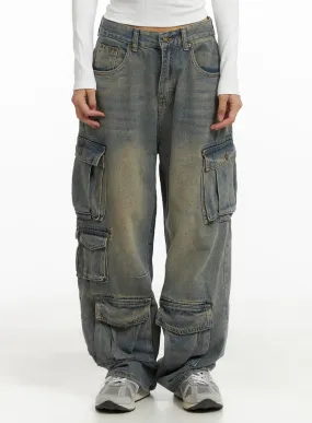 Urban Washed Baggy Cargo Pants CA424