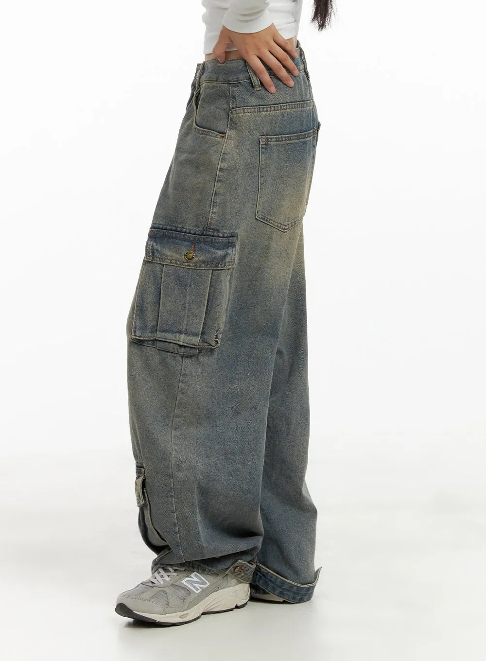 Urban Washed Baggy Cargo Pants CA424