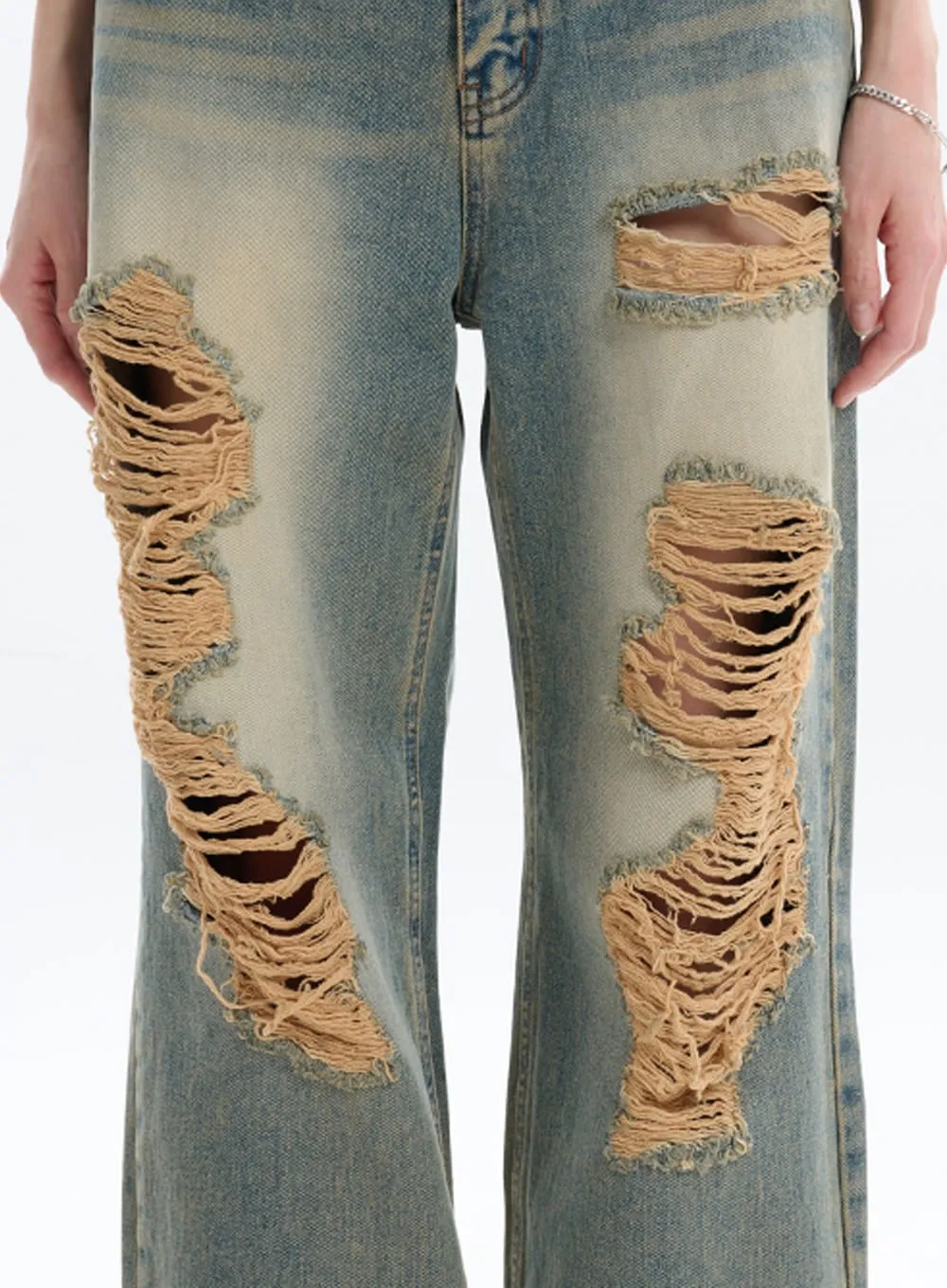 Vintage Ripped Baggy Jeans IF413