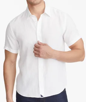 Wrinkle-Resistant Short-Sleeve Linen Calvano Shirt - FINAL SALE